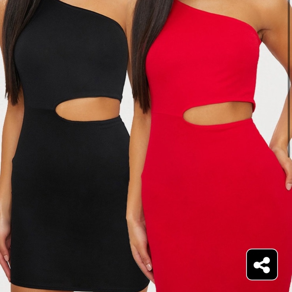 Pretty Little Thing Black Cut Out Dress
